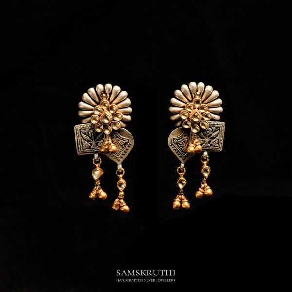Kundan dual tone earring