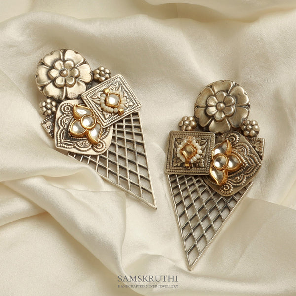 Kundan statement earring