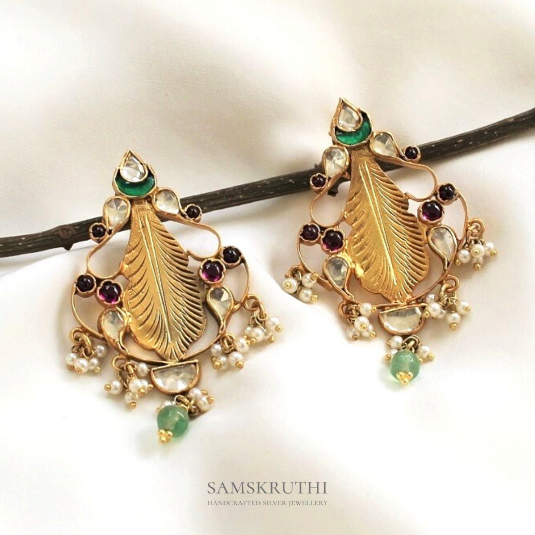 Kundan Leaf Earrings