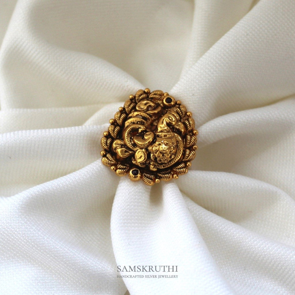 Golden Peacock Ring