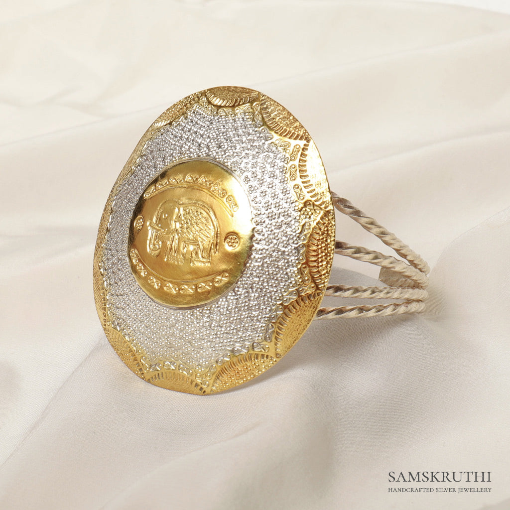 Dual tone elephant bangle