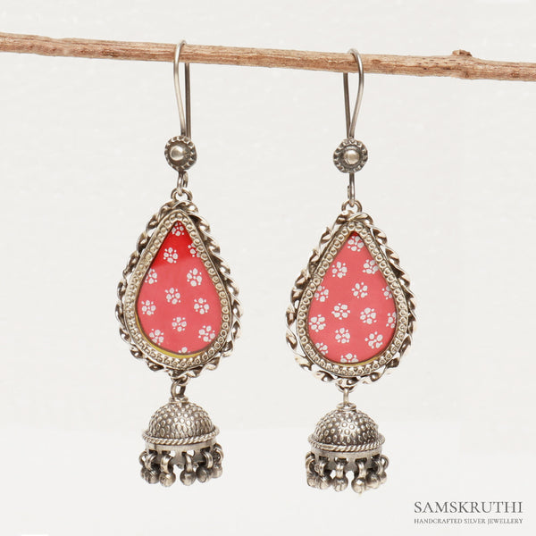Handpainted red jhumka