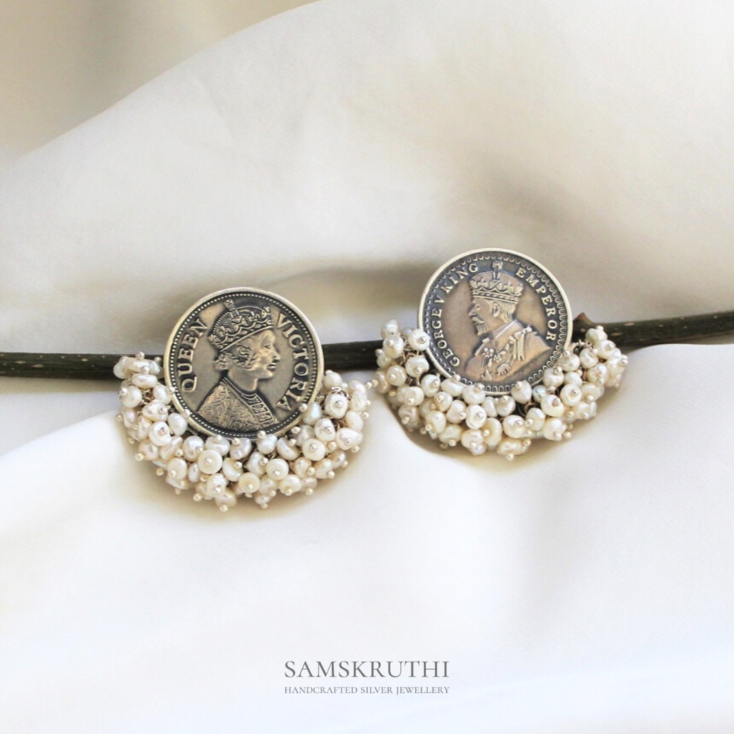 Coin Pearl Stud