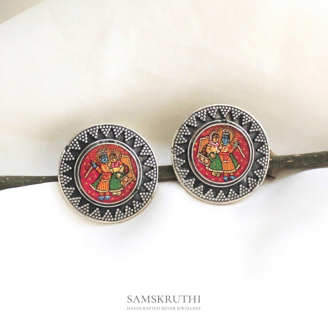 Krishna Handpainted Studs